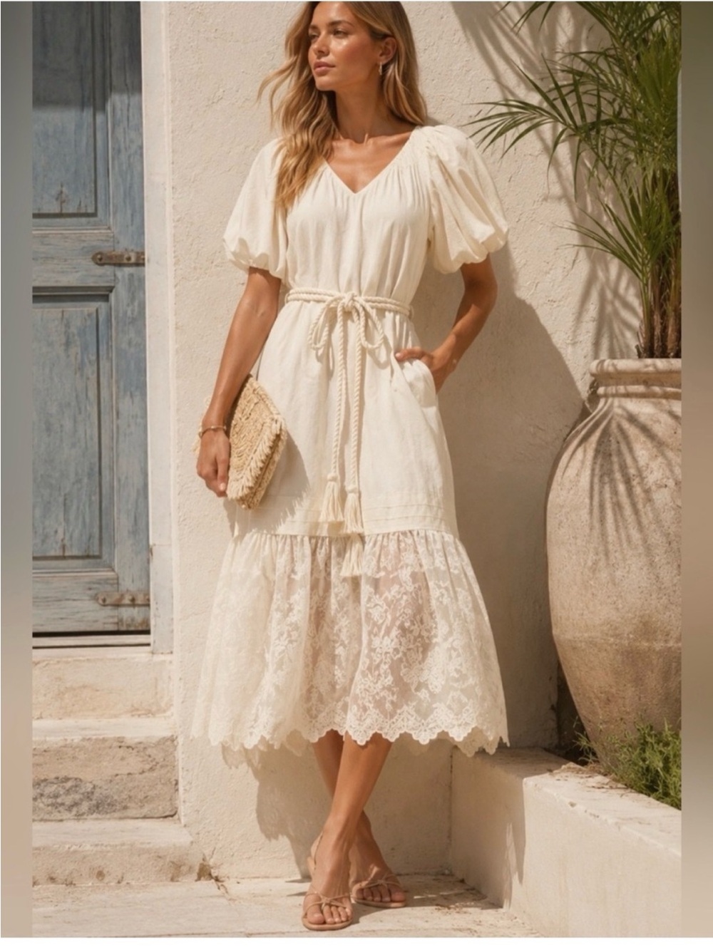 Tuckerneck Cream Dress